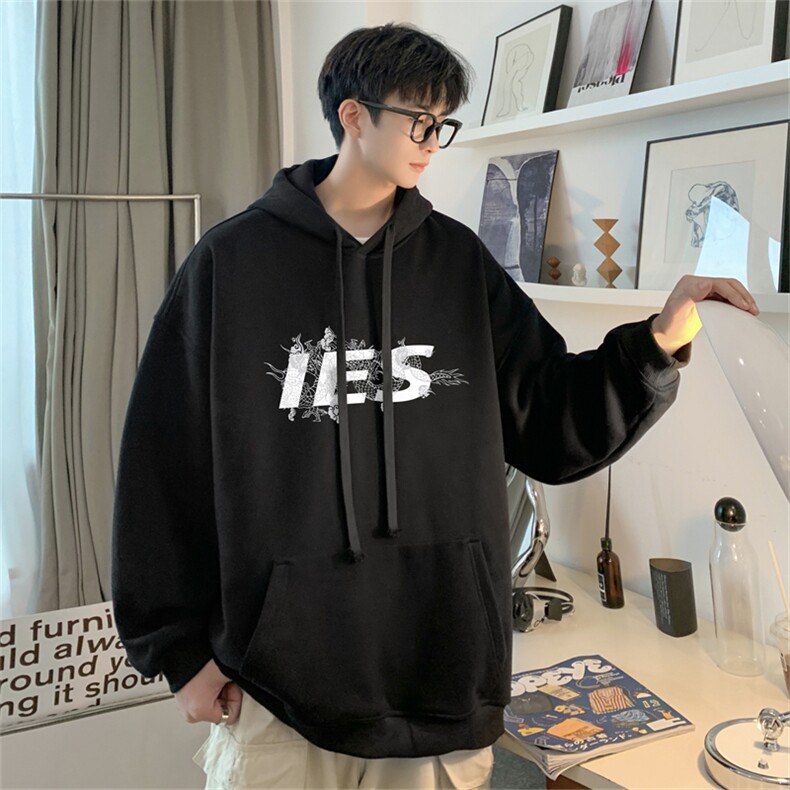 抖音品质秋季320G华棉男士连帽大码印花卫衣WYH2477-P45控68,男装卫衣,电商B370