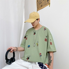 703-T211-P30夏季卡通情侣T恤男韩版数码印花短袖T恤，男装T恤，星座703