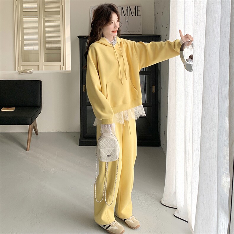秋装新款！大量现货！蕾丝拼接卫衣两件套2C13-8906-P18-K248,女装套装/套裙,2C133