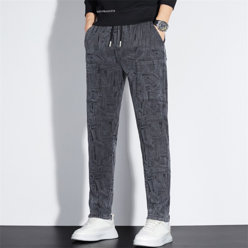 秋冬加绒加厚休闲裤男士宽松直筒潮牌修身长裤潮流商务西裤裤子男，男装西裤，星座505-2（原电商A260-1)