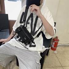 0517潮牌原创休闲斜挎小包简约帆布单肩包时尚百搭包复古包袋，鞋类箱包男包，星座510A-2