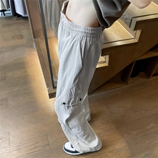 伞兵工装裤子男夏季薄款包边宽松直筒阔腿裤休闲裤K518，男装休闲裤，星座1116A-1（原606A）