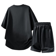 夏季运动休闲短袖T恤短裤两件套装TZ888113特P45控88，男装牛仔裤，电商A309