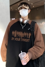 港风新款秋季时尚百搭宽松字母印花潮流情侣卫衣WY611P48控68，男装卫衣，电商A268A