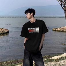 可设48小时发货支持抖音得物来样二开230克重磅美式短袖t恤MT379，男装T恤，电商A486