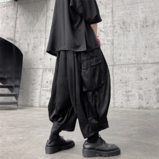 春夏装山本风复古大口袋男九分灯笼裤暗工装阔腿黑龙纹暗纹裤子，男装工装外套，星座909