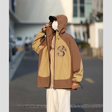 秋季刺绣机能连帽冲锋衣美式冲锋衣设计感宽松外套男W5931-P56，男装夹克，星座512-2