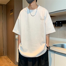 美式重磅短袖t恤男女夏季潮牌复古印花宽松情侣半袖体恤HT16-P28，男装T恤，星座1008-1