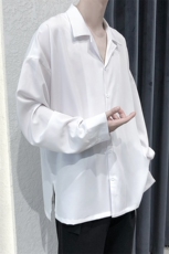 秋季男生长袖衬衫宽松百搭韩版纯色衬衣A071-C08-P38，男装衬衫，电商A071