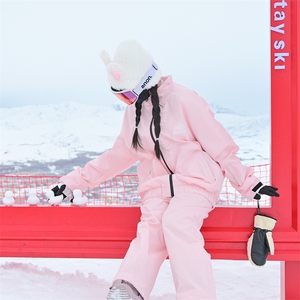 春季多巴胺穿搭俩件套防水滑雪服套装情侣款保暖外套TZ032-P210图片