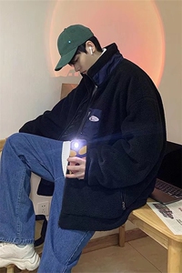 A加厚立领衣男冬季羊羔毛宽松服港风潮流休闲外套  W2345-P90图片