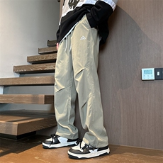春款港风休闲裤冲锋裤伞兵裤宽松运动裤拖地裤束脚裤男KP815P45，男装休闲裤，星座1204-3