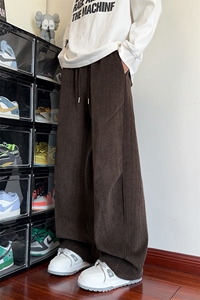 麦穗纹重磅360克复合雪尼尔纹理感大码休闲裤男K24063-特P38控75图片