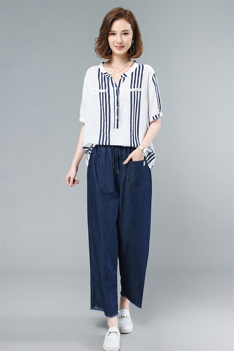 2021夏季新款简约时尚休闲宽松气质文艺套装,女装套装/套裙,叶笙衣