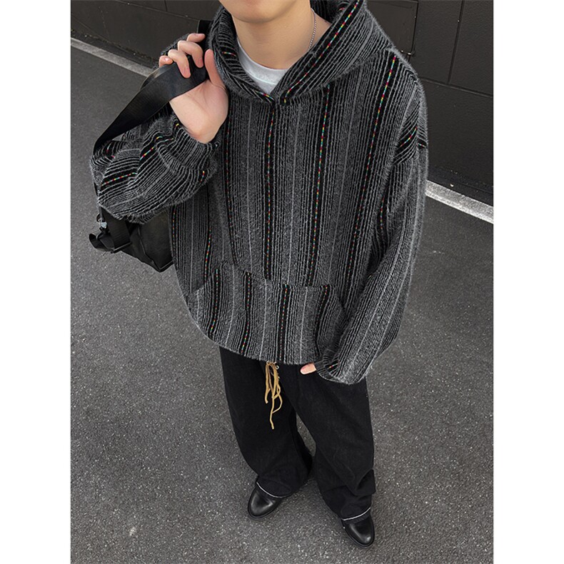 YK86123-P65聚酯纤维78.3%锦纶21.7%彩色针织毛绒卫衣男秋冬款,男装卫衣,电商A086-1