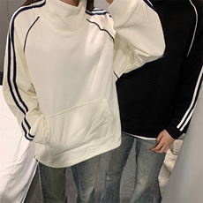 抖音得物高品质二开25秋冬美式高街重磅结构织带高领立领卫衣W66，男装卫衣，电商A486-1