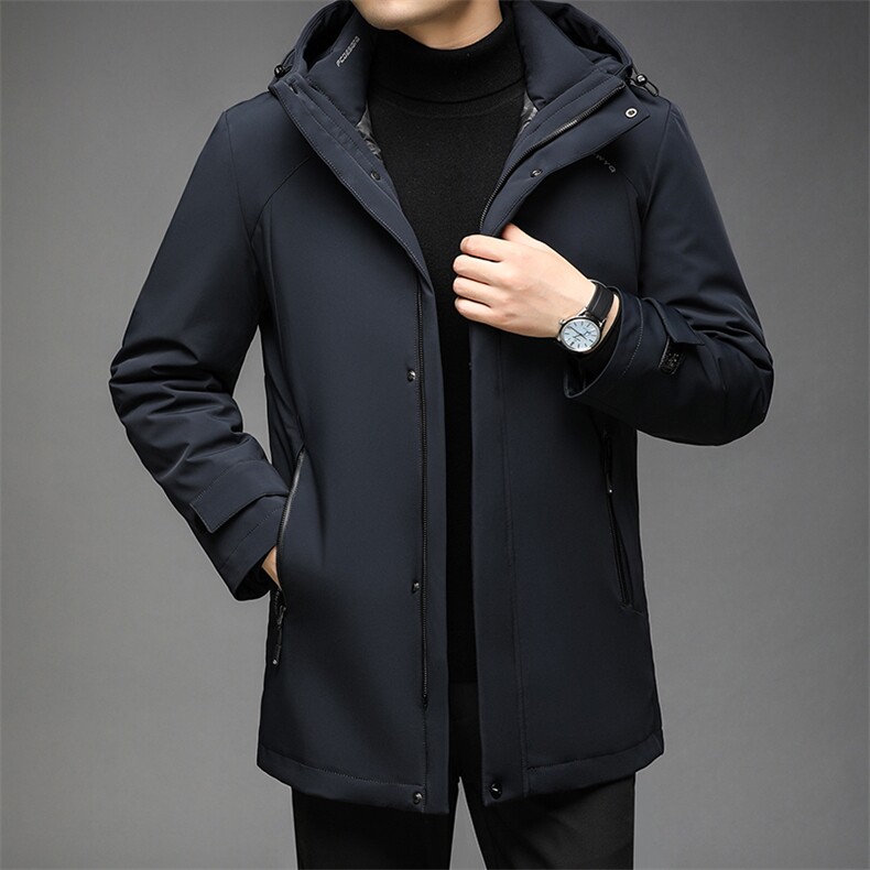 棉衣男冬季新款连帽外套中年羽绒可卸内胆棉服上衣QLMF86060-P345，男装羽绒服，电商B212（原钱塘6029）