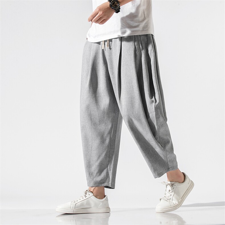 风宽松九分裤男裤哈伦裤9分灯笼裤男萝卜裤休闲裤薄916P45，男装休闲裤，钱塘788(原4013)