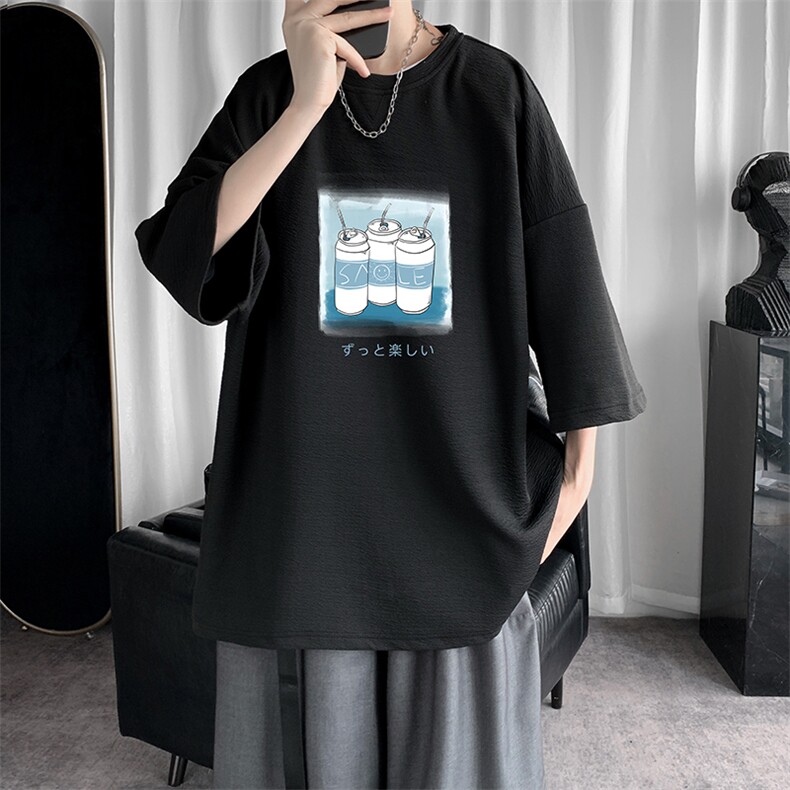 Q11148-P30春夏季七分袖t恤男大码五分袖男短袖中袖,男装T恤,电商A040