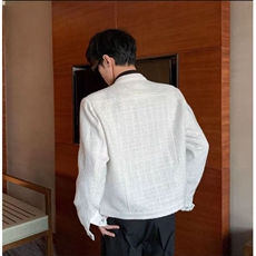 2025新款小众设计感编织格子小香风正肩夹克男短款夹克外套上衣，男装夹克，四季星座505