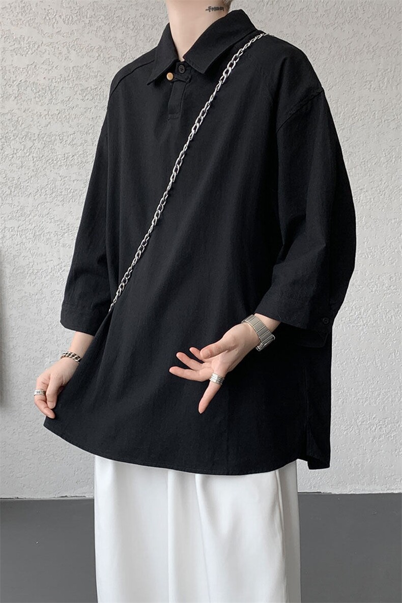 CS1135-P45控78夏季棉麻透气冰丝五分袖短袖大码男士衬衫,男装T恤,电商A059