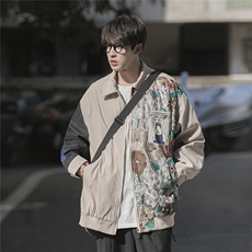 1CityBoy刺绣拼接夹克女大码情侣夹克男潮外套男JK7711P75控108，男装夹克，星座226-2