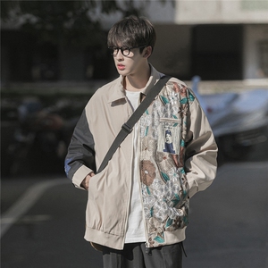 1CityBoy刺绣拼接夹克女大码情侣夹克男潮外套男JK7711P75控108图片