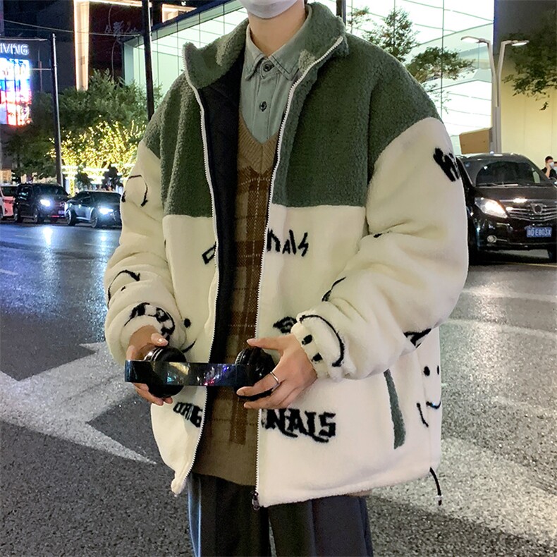 新款冬款加绒加厚棉衣羊羔绒潮流外套青少年ins男装MY106P95，男装棉衣，电商A086