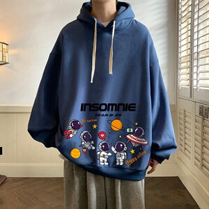 纯棉连帽卫衣男大码运动帽衫宽松薄WY2228-P35 加绒款-P40图片