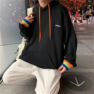 港风休闲卫衣连帽男字母印花韩版潮2024秋装新款A161-2-Y753-P35图片