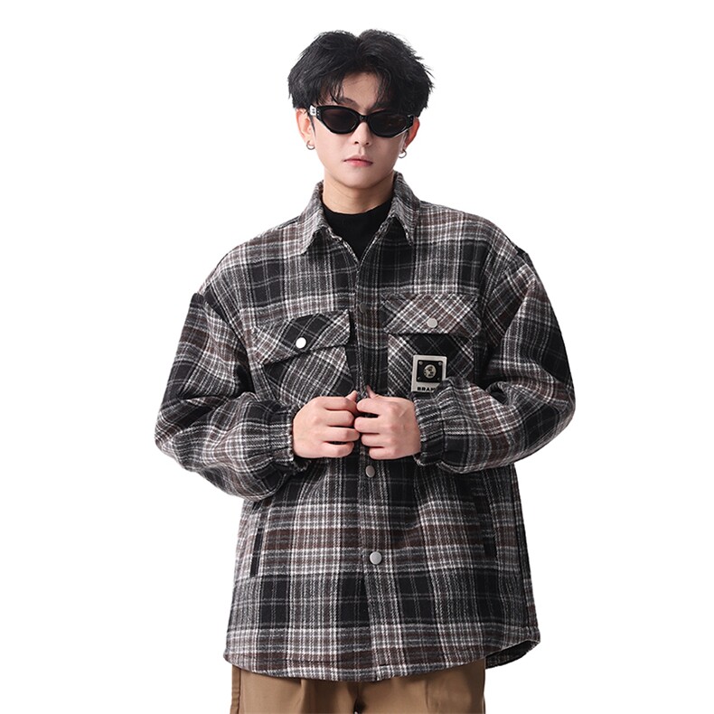 夹克男秋冬季新款港风宽松加厚泥料外套上衣JK712-P68，男装夹克，星座214-3