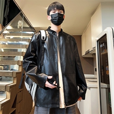 秋季新款男士皮夹克潮流宽松皮衣外套青年款A266-PY005-P65，男装皮衣，电商A266