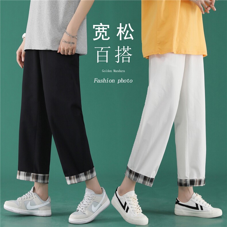 2024夏新款潮流宽松直筒休闲裤百搭运动裤K615特批P35，女装休闲裤，星座718-1