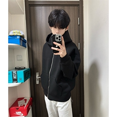 抖音得物品质二开26春装美式高街双头双拉链卫衣开衫外套W74，女装短外套，电商A486
