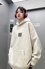 麂皮绒连帽卫衣直播品质重磅400克三条杠印花JL7168-P45控78，男装卫衣，星座508（原C305）
