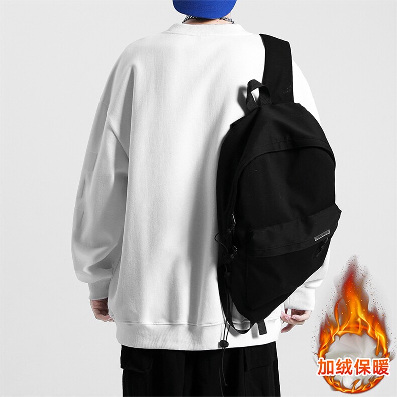 新款男百搭设计感加绒圆领无影墙卫衣VE55121加绒-P46控88,男装卫衣,星座717