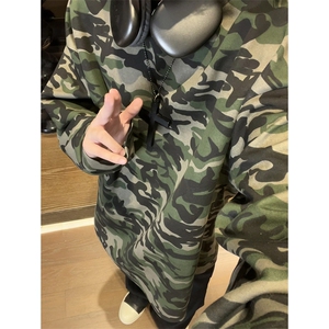 美式迷彩卫衣男秋冬复古户外运动圆领长袖T恤少年感小众简约上衣图片