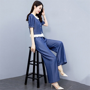 小香风冰丝牛仔时尚套装女2025夏季新款气质减龄显瘦洋气两件套图片