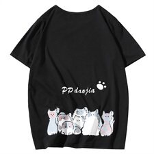 2021夏季新日系大码男马切达已注册卡通印花T恤宽松短袖T1010-P25，男装T恤，电商A001