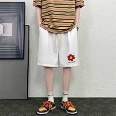 HD74257-P22华夫格短裤男大码宽松五分裤男直筒中裤，男装休闲裤，电商A040