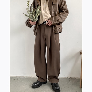 休闲裤春季新款潮牌宽松直筒阔腿裤美式复古垂感卫裤男 K7640-P38图片