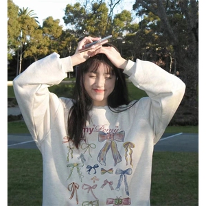 抖音得物 现货高品质美式宽松圆领印花卫衣 新款重磅卫衣 ADY103图片