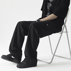 薄款速干直筒休闲西裤潮牌痞帅宽松垂感阔腿长裤2050特批-28，男装休闲裤，星座718-1