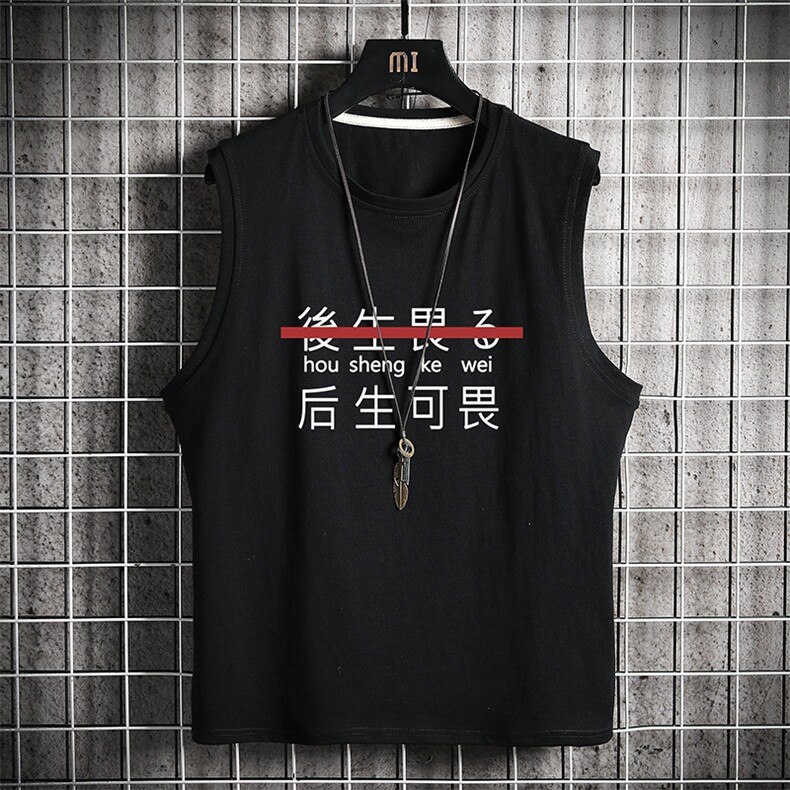 BX25028-P20港风运动汗背心男大码汗衫男无袖T恤男网格挂拍,男装T恤,电商A040A
