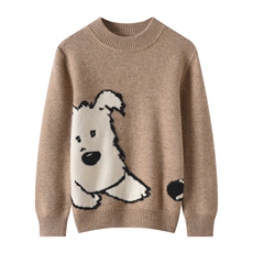 2025时尚休闲百搭加厚侧面小狗羊绒衫，童装儿童羊绒衫，牧皓研