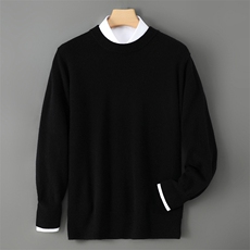 2025年秋季圆领青春流行简约休闲时尚，男装羊绒套衫，飞艺羊绒