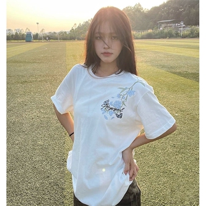 万针全刺绣解构设计260克重磅双纱纯棉高品质美式高街短袖T恤特35图片