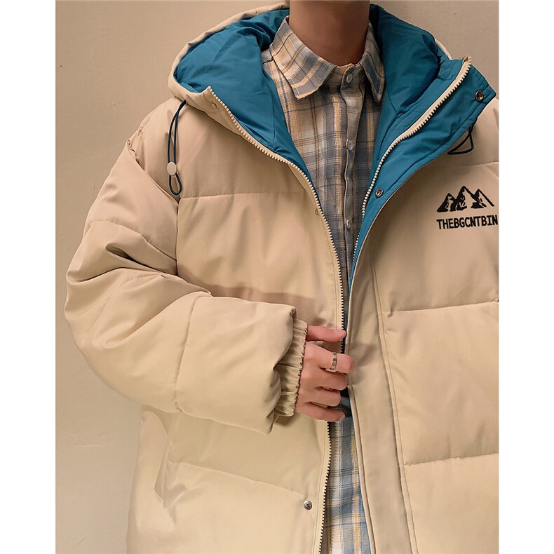 黄墙港风冬款休闲字母印花百搭连帽棉服A247-MY164特批95控158,男装棉衣,电商A247