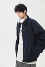 春季新款港风日系复古纯色短款翻领夹克外套XZ213-JK10-P60控98，男装夹克，星座213