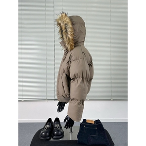 【有货】DMY63-P138可拆卸帽子毛领PU皮棉服男冬季短款连帽外套图片